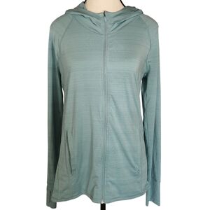 Athleta Pacifica Illume UPF Hooded Zip Jacket Coastal Teal Size S